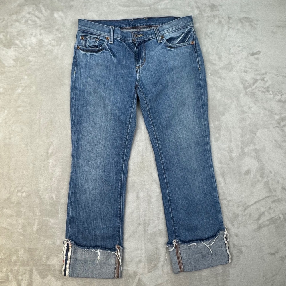 Polo Ralph Lauren Jeans Womens 28 Straight Raw Hem Floral Trim Low Rise Y2K